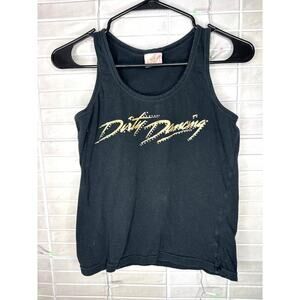 Rare Vintage Dirty Dancing Tank Top Black UK 12 / EU 40 (US 8) Rhinestone Logo